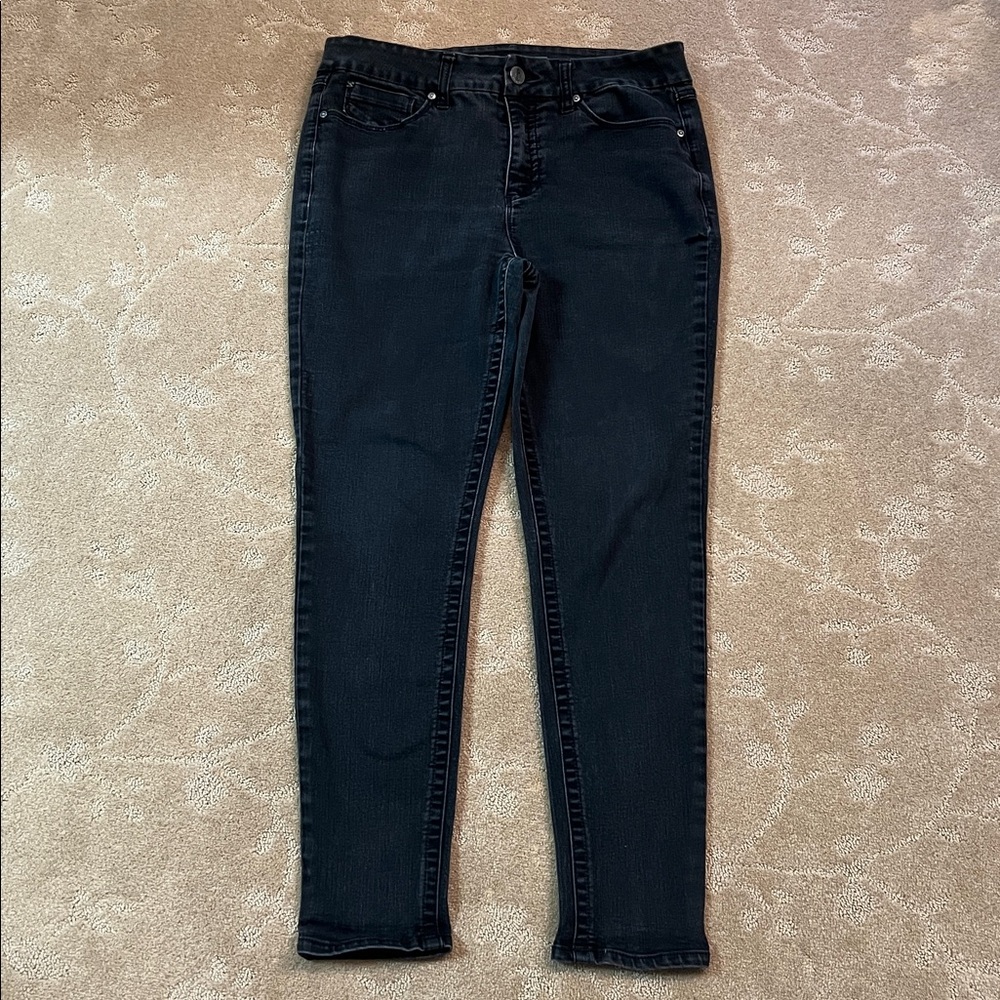 Seven7 Jeans Charcoal Black Skinny Jeans, Sz 14
